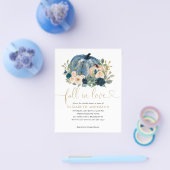 Budget Herfst Love Blue Floral Pumpkin Vrijgezelle Flyer (Enkel)