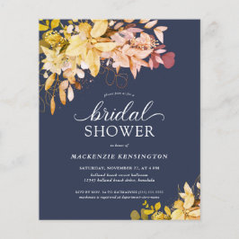 BUDGET Herfst Navy Blue Gold Floral Vrijgezellenfe