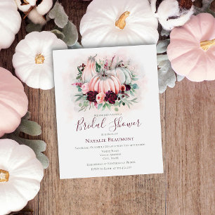 Budget herfst pompoen bruids douche uitnodiging