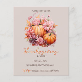 Budget Herfst Pompoenen Thanksgiving Diner Invite