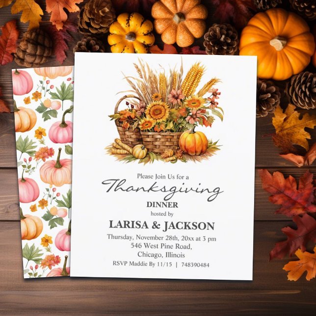 Budget Herfst Product Thanksgiving Dinner Invitati (Creator heeft geüpload)