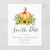 BUDGET Herfst Pumpkin Weddenschap Save the Date (Voorkant)