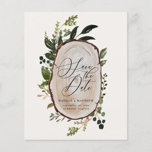 budget herfst roestieke boerderij bruiloft aankond flyer (Voorkant)