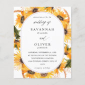 Budget Herfst Sunflower Floral Wedding - White Flyer (Voorkant)