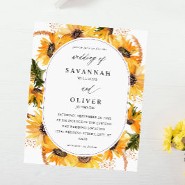 Budget Herfst Sunflower Floral Wedding - White Flyer