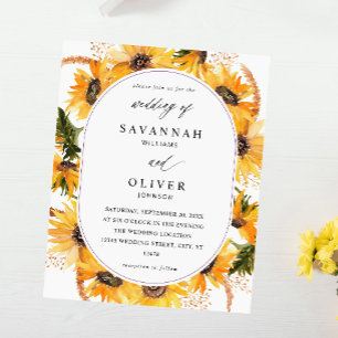 Budget Herfst Sunflower Floral Wedding - White Flyer