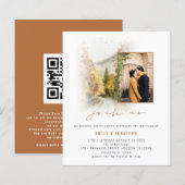 Budget Herfst Trees Foto QR Wedding Terracotta (Voorkant / Achterkant)