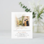 Budget Herfst Trees Foto QR Wedding Terracotta (Staand voorkant)