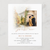 Budget Herfst Trees Foto QR Wedding Terracotta (Voorkant)