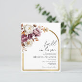 Budget herfst verliefd | Foto bruiloft uitnodiging (Staand voorkant)