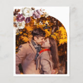 Budget herfst verliefd | Foto bruiloft uitnodiging (Achterkant)