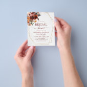 Budget Herfst Vrijgezellenfeest Burgundy Floral Flyer (Hand)