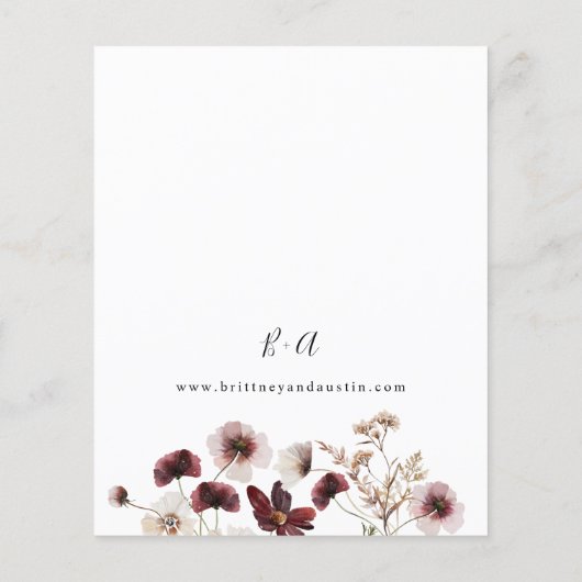 Budget Herfst Wildbloemen Floral Wedding (Achterkant)