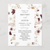 Budget Herfst Wildbloemen Floral Wedding Ceremony Flyer (Voorkant)