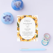 Budget Herfst Zonnebloem Bloem Bruiloft Flyer (Enkel)