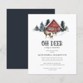 Budget Herten Theme Woodland Baby shower Invitatio (Voorkant / Achterkant)