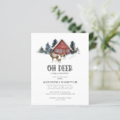 Budget Herten Theme Woodland Baby shower Invitatio (Staand voorkant)