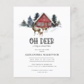 Budget Herten Theme Woodland Baby shower Invitatio (Voorkant)