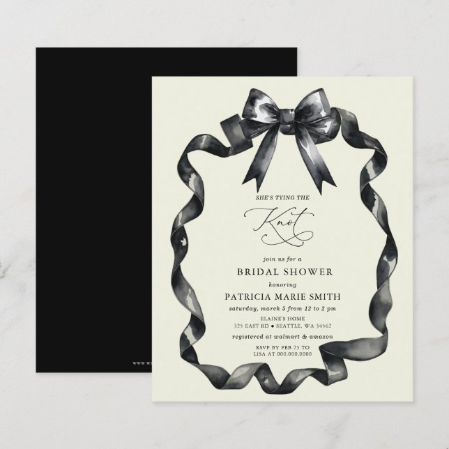 Budget het binden van de knoop zwarte boog Vrijgez (Voorkant / Achterkant)