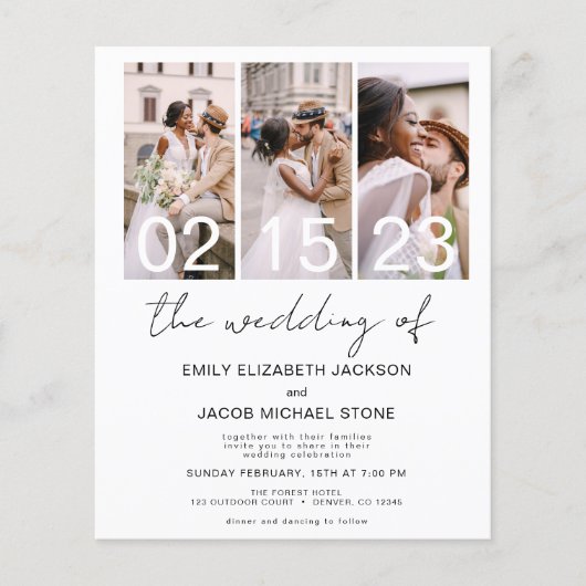 Budget het Eenvoudige Minimale Wit van de Foto van Flyer (Voorkant)