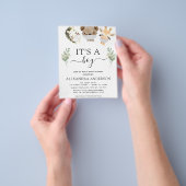 Budget Het is een Baby shower Woodland Eucalyptus Flyer (Hand)