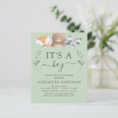 Budget Het is een Baby shower Woodland Uitnodiging (Staand voorkant)