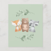 Budget Het is een Baby shower Woodland Uitnodiging (Achterkant)