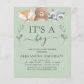 Budget Het is een Baby shower Woodland Uitnodiging (Voorkant)