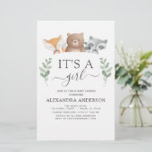 Budget Het is een Girl Baby shower Woodland Greene (Staand voorkant)