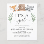 Budget Het is een Girl Baby shower Woodland Greene Flyer (Voorkant)