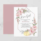 Budget Het is een Girl Pumpkin Baby shower Uitnodi (Voorkant / Achterkant)