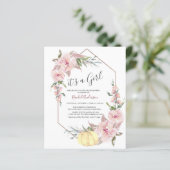 Budget Het is een Girl Pumpkin Baby shower Uitnodi (Staand voorkant)