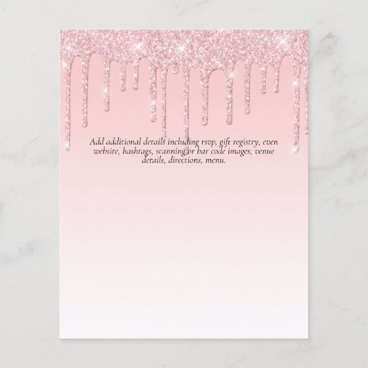 BUDGET Het Is Een Meisje Glitterende Eenhoorn Baby Flyer (Achterkant)