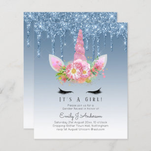 BUDGET Het is een meisje glittery Unicorn Baby sho