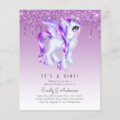 BUDGET Het is een meisje glittery Unicorn Baby sho (Voorkant)