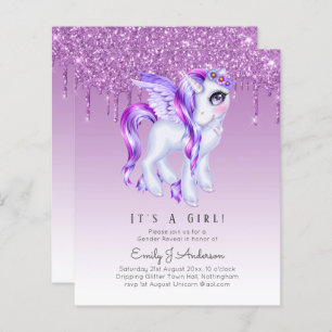 BUDGET Het is een meisje glittery Unicorn Baby sho