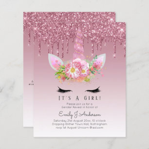 BUDGET Het is een meisje glittery Unicorn Baby sho