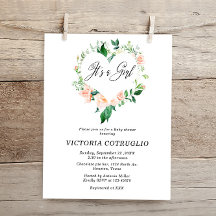 Budget Het is een meisje perzik Baby shower