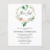 Budget Het is een meisje perzik Baby shower (Voorkant)