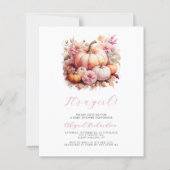 Budget Het is een meisje roze pompoenen Herfst Bab (Voorkant)