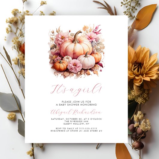 Budget Het is een meisje roze pompoenen Herfst Bab