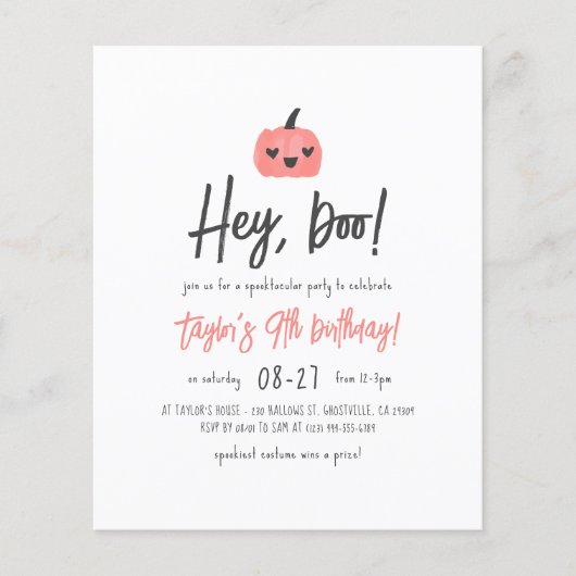 Budget Hey Boo Halloween Boho Birthday Party (Voorkant)