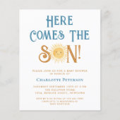 Budget hier komt de Son Baby shower uitnodiging (Voorkant)