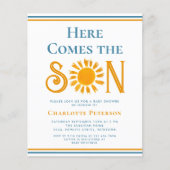 Budget hier komt de Son Baby shower uitnodiging (Voorkant)