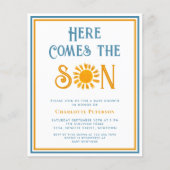 Budget hier komt de Son Baby shower uitnodiging (Voorkant)