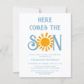 Budget hier komt de Son Baby shower uitnodiging (Voorkant)