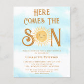 Budget hier komt de Son Baby shower uitnodiging (Voorkant)