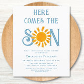 Budget hier komt de Son Baby shower uitnodiging