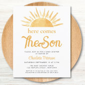 Budget hier komt de Son Baby shower uitnodiging