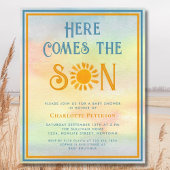 Budget hier komt de Son Baby shower uitnodiging